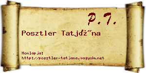 Posztler Tatjána névjegykártya